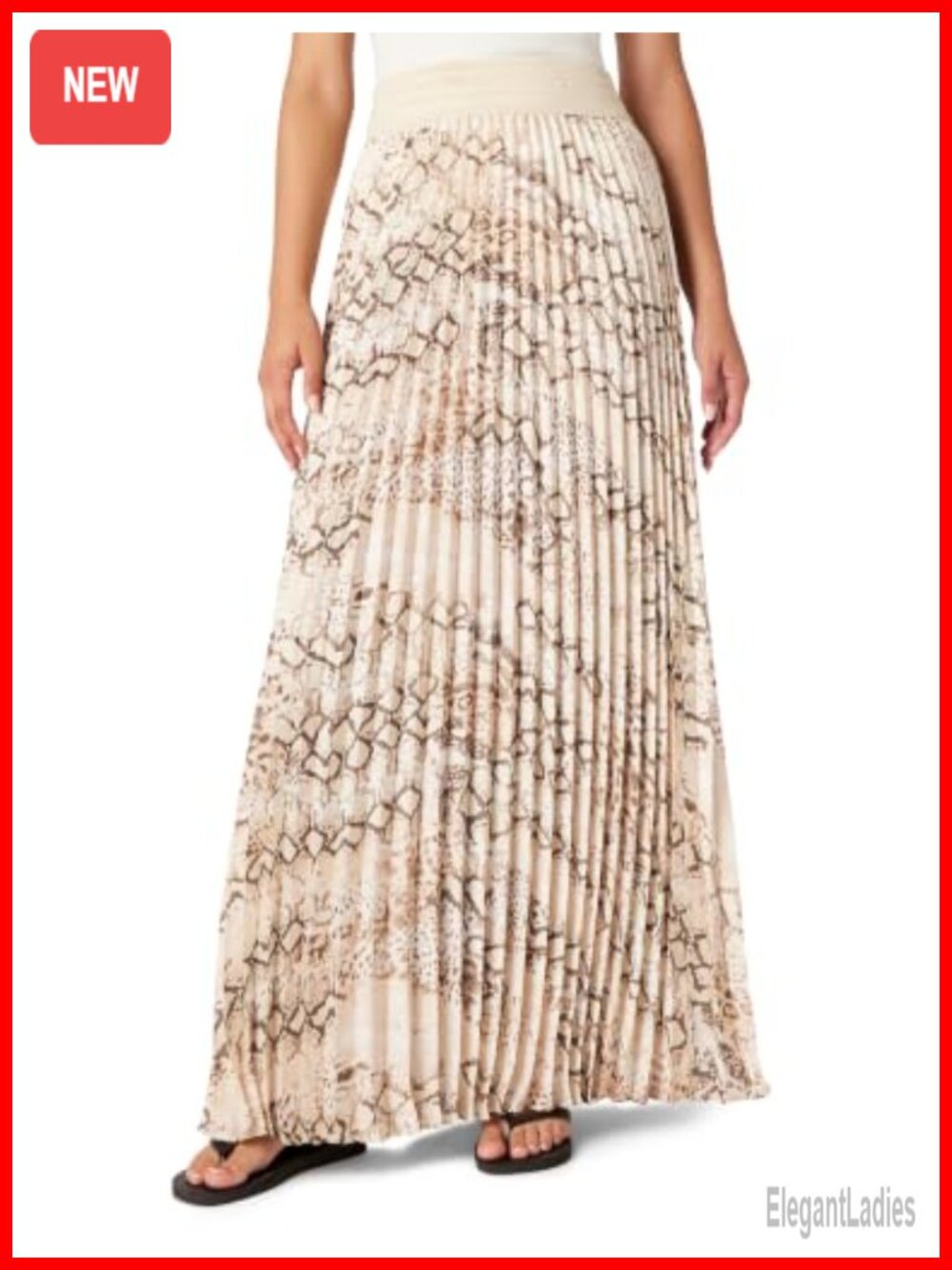 Maxi Full Skirt Polyester Elastic Waist Workwear